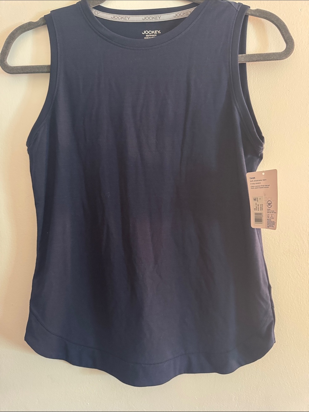 Jockey Navy Sleeveless Crewneck Tank Top
